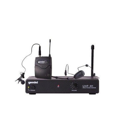 Gemini Uhf Wireless Headset/Lavalier Microphone System - Black
