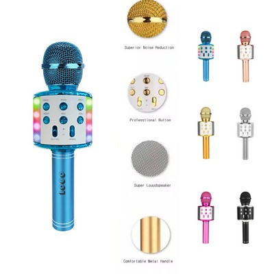 Bluetooth Microphone with LED Light for Kids