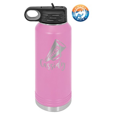 Light Purple Polar Camel 32 oz Water Bottle with Easy Flip Top Lid & Straw - Laser Engraved