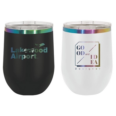 Polar Camel 12 Oz. ION-Plated Prism Stemless Wine Tumbler