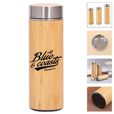 17oz Bamboo Stainless Steel Insulated Bottle