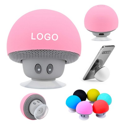 Mini Bluetooth Mushroom Speaker Portable Subwoofer with Suction Cup Function