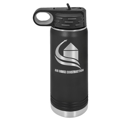 Polar Camel 20oz Black Stainless Steel Water Bottle