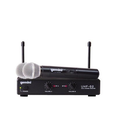 Gemini Uhf Dual Handheld Black Wireless Microphone System