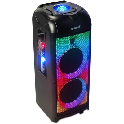 Gemini Dual 8" Portable Bluetooth Speaker w/Led Party Lighting