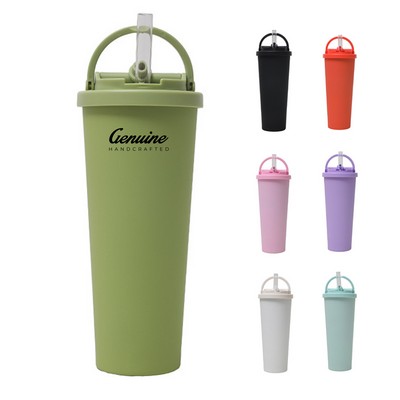 28oz Stainless Steel Bottle with Lid and Straw