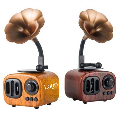 Mini Classic Wireless Bluetooth Speaker Stereo Audio Retro Vintage Record Player Home Room Decor